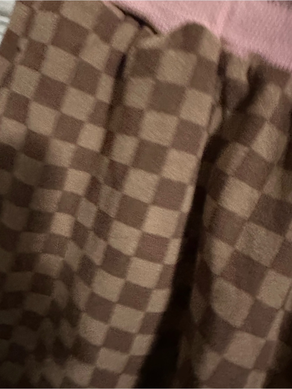 Boutique Apple Boulevard checkerboard Pink & Brown Lounge Set NWOT Med - Picture 7 of 7